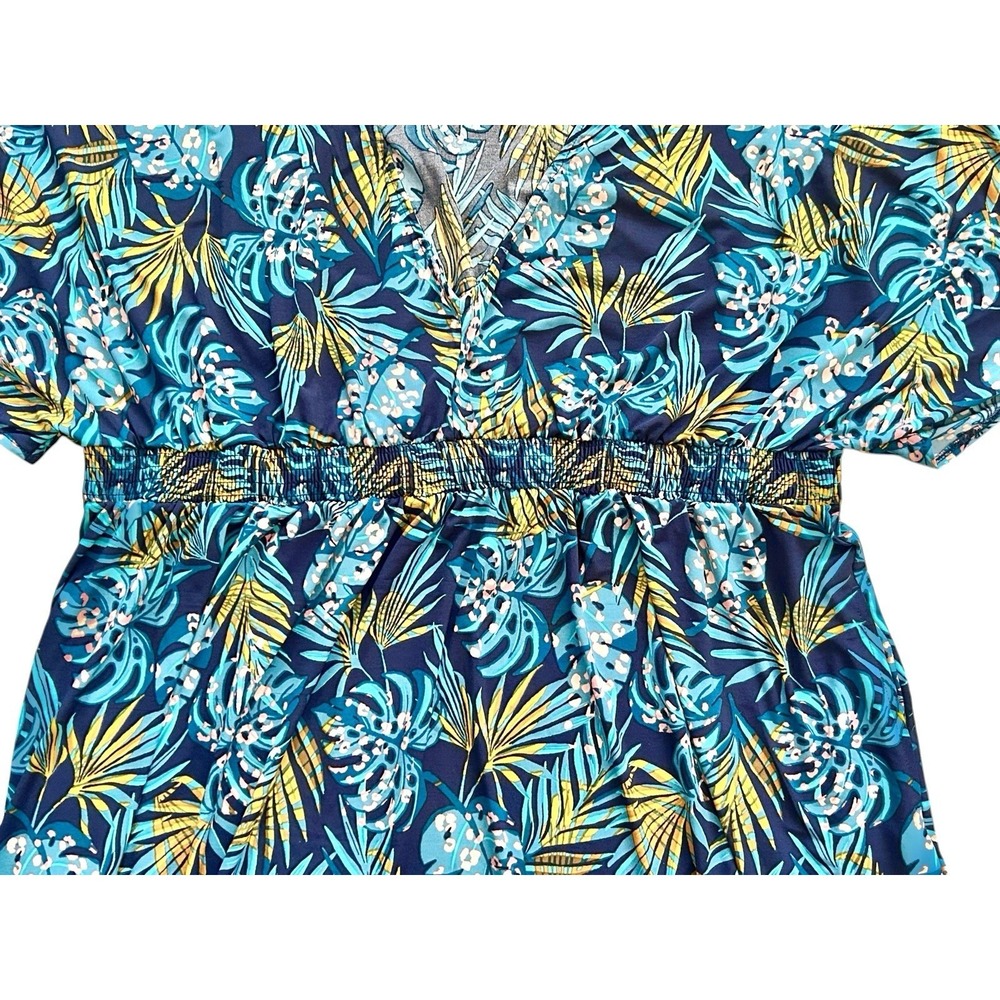 Swimsuits for All Dress Pack & Go Maxi Cover Up  Vibrant Pink Palm Plus Size 5X - Picture 6 of 13